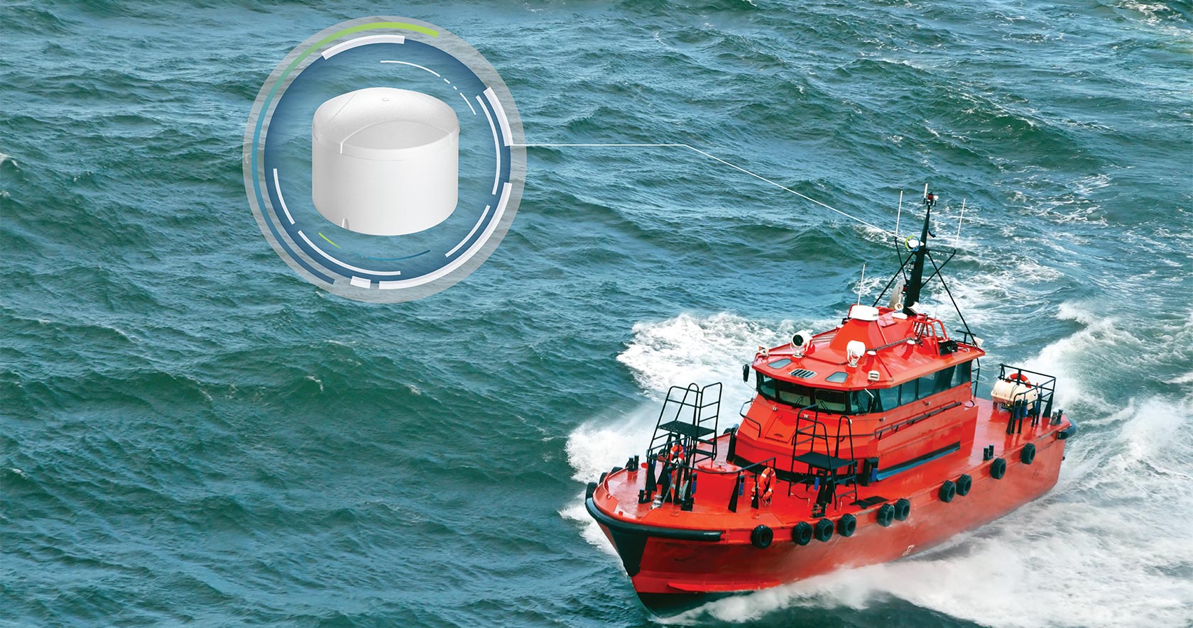 The white GAJT-410MS protects nearshore operations like hydrographic survey, dredging and piloting from interference, jamming and spoofing attacks at sea.